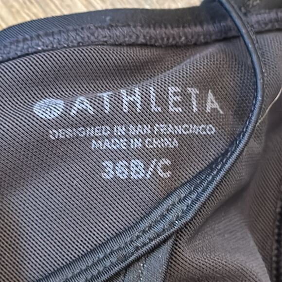 Athleta Women's Chevron Tankini Top Black White Size 36B/C - Picture 8 of 11